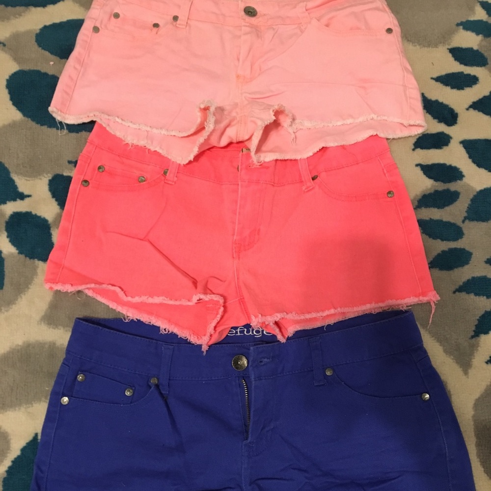 Three pairs of jean shorts. Worn maybe once!